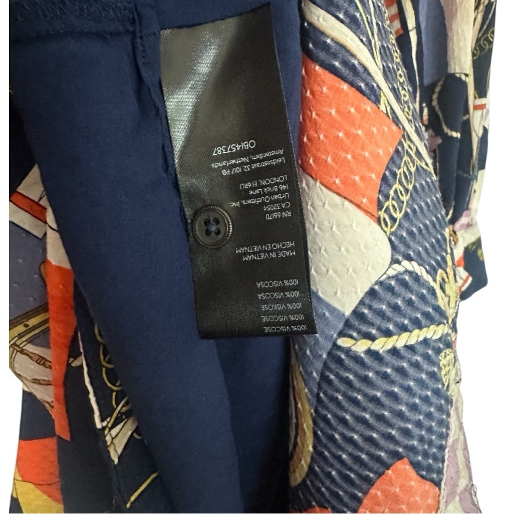 Maeve by Anthropologie Blue Orange Flag & Rope Nautical Textured Dress Size XXS - Picture 8 of 8
